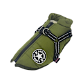 Pikkukuva 1 / 11: Uusi lämmin vedenpitävä takki koiralle valjailla, talvi mukava puuvillavaate topattu liivi pienille ja keskikokoisille koirille Army Green Army Green Army Green 2XL