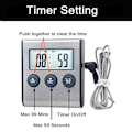 Miniatyrbilde 2 av 5: Grilltermometer i metall med hög precision, digital display, utomhusgrilltermometer, timer -50 grader--250 grader