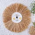 Miniatyrbild 4 av 4: Vävda trådtecknade L-ion Tiger Macrame Tassel Huvud Vägg Hängande Dekor 19,6 tum Style 3