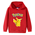 Miniatyrbilde 1 av 5: Tegnet Pikachu Langarmet Hoodie for Barn Genser Trøye Rød 150cm Red