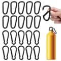 20-pack små aluminiumkarbinhakar, 40 x 4 mm minikarbinhakar, små svarta karbinhakar för ryggsäck, bälte, tält, camping, resor-FA-