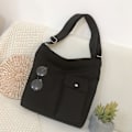 Miniatyrbillede 9 af 10: Dametaske Canvas Tote Håndtasker Skuldertasker SORT black