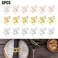 Miniatyrbilde 3 av 9: 6 stk Julhjort Serviettringer for Julmiddagsfester Bryllup Gull gold 6PCS