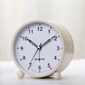 Miniatyrbillede 1 af 2: Stille Analog Vækkeur Rund - Hvid