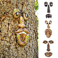 Miniatyrbillede 4 af 9: Gammel Mandens Visdomsfulde Træ Ansigt Statuette Klemmer Kigger Skulpturer de
