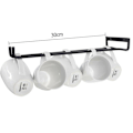 Miniatyrbillede 3 af 5: Vinglasstativ Hængende Hyldeholder Hanger Organizer Under Cabinet Opbevaring 2PCS Sort black