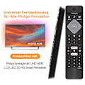 Miniatyrbilde 5 av 5: Fjernkontroll erstatning for alle Philips Ambilight 4k Smart Led Tv 75pus6754/12 65pus6754/12 65pus6704/12 55pus6754