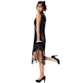 Miniatyrbillede 3 af 5: tectake Kostume Jazz-sangerinde Sort Black M