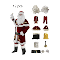 Miniatyrbild 1 av 7: Tomtedräkt för män 12 delar Set Julfest Cosplay