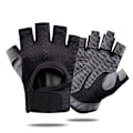 Miniatyrbillede 1 af 4: Halvfinger Fitness Handsker Mænd Kvinder Træningshandskar Sort Black XL