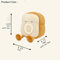 Miniatyrbillede 5 af 5: Toast-Vækkeur, Børns Søde Plys Toast Vækkeur, Blødt Brød Natlys B