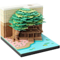 Miniatyrbillede 1 af 8: 3D-Skrivebords Kalender 2025 med LED-lys, Afrivningspapir, Juledekoration Grøn Green Baumhaus