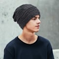 Miniatyrbillede 4 af 5: Strikket hue til mænd Chalier Winter Beanie Varmt hue med sort