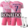 Real Madrid Børnefodboldtrøje Træningssæt med Nummer 7 - Kompatibel med Gos-2425 7 RONALDO-FA- 7 RONALDO 20