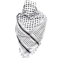 Pikkukuva 1 / 2: Palestiinan huivi, Keffiyeh, Arafat Hatta, reunat tupsuilla, Shemagh Keffiyeh Arabinen ruutukuvio 100% puuvilla unisex huivit