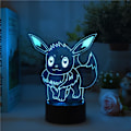 Miniatyrbillede 5 af 5: Tegnefilm Anime Eevee Natlampe 3D Illusion Lys LED Bord
