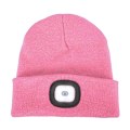 Pikkukuva 4 / 5: LED-valolla varustettu neulottu pipo juoksuun ja kävelyyn pink