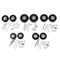 Pikkukuva 2 / 5: OD 50 mm Matkalaukun Vaihtopyörät Korjaussarja Akselit Musta Black 50MM