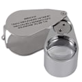 Pikkukuva 1 / 6: Kultaseppien Luppi 40X Suurennos Metalli Taittuva Luppi LED-Valolla &
