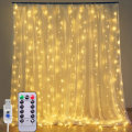 Miniatyrbilde 1 av 5: LED-lys 3 x 3m, 300 LED lysløkke 8 moduser, USB lysløkke gardin med fjernkontroll, jul Warm White