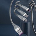 Miniatyrbild 2 av 2: 65W Super 3-i-1 laddkabel - iPhone / microUSB / USB-C 1,2m gray 140