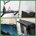Miniatyrbillede 5 af 5: Justerbar TV-skærmhylde, til sammenklappelig TV-set-top-box top hylde opbevaringsholder, 33*16cm