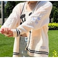 Pikkukuva 2 / 4: Käsintehty Valkoinen Tähti Folklore Cardigan Tähti Brodeerattu Merch Ove M