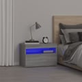 Miniatyrbillede 1 af 10: vidaXL Sengeskab med LED-belysning grå sonoma 60x35x40 cm Grå 13230