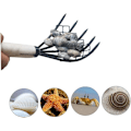 Miniatyrbilde 5 av 5: Clam Rake med nett 5 klo trehåndtak Rake Shell Digging Tool