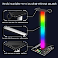 Miniatyrbilde 4 av 4: RGB Gaming Hodetelefonstativ USB-port Berøringskontrollstripe Lys Skrivebord Gaming Headset Holder Henger Enl