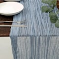 Miniatyrbilde 2 av 8: Bohemisk stil bordsløper blå polyester bordsduk gasväv