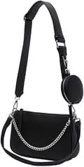 Multifunktionelle Crossbody-tasker til kvinder Lille skuldertaske Mode 3 i 1 lynlåshåndtasker med møntpung (sort)-FA-