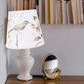 Miniatyrbillede 4 af 5: Lille lampeskærm spand fugl blomstermønster stof dekorativ lampeskærm til bordlampe hængende lampe