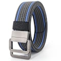 Miniatyrbillede 1 af 5: 110-170 cm Langt Punk Canvas Bælte Nyt Herre Dame Jeans Dekorativ Dobbelring Metal Spænde Bælte Mode Gade Stil Vild Midjebånd Mørkegrå Blå2 Dark grey blue2 120cm