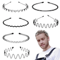 Miniatyrbild 1 av 5: 6 ST. Metallhårband Svart hårklämma Spring Wave Hårband Multi-Style Unisex Flexibla pannband Tillbehör för kvinnor män