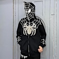 Miniatyrbilde 3 av 5: Spiderman hettejakke for menn Trykt hettejakke Streetwear CMK Rød Red L