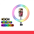 Miniatyrbillede 2 af 4: 10 tommer Fill Light Set Rgb Light Desktop Stand Selfie Ring Light Led Syv Farve Beauty Fill Light (FMY)