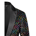 Miniatyrbilde 6 av 8: Menners skinnende paljettjakke blazer med en knapp Color L