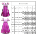 Miniatyrbild 3 av 4: Rapunzel-dräkt för flickor Fest Snygga kortärmade prinsessklänningar A