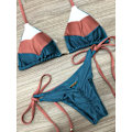 Miniatyrbilde 1 av 7: 2023 Sexy Bikini Flerfarget Badedrakt Dame Badetøy Push Up Ribbet Bikinisett Brasiliansk Badedrakt Strandklær Bader Biquini lv zong bai lv zong bai L