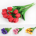 Miniatyrbillede 8 af 10: Kunstige Blomster Silketulpaner RØDE red