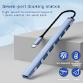 Pikkukuva 3 / 8: Multi 7-portin jakaja, nopea 5 Gbps, PC:lle ja tietokoneille USB