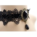 Miniatyrbilde 3 av 3: Retro håndlaget håndverk blonder kongelig hoff vampyr choker gotisk