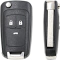 Miniatyrbilde 6 av 7: 2 knapper fjernkontroll bilnøkkelveske erstatningsbrikke kompatibel med Vauxhall Opel Astra Insignia Vectra Zafira Meriva Mokka nøkkelskall (med blad) Fjärrkontroll med 3 knappar
