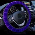 Pikkukuva 1 / 7: (Lila)Pehmeä plyysiratin suojus Auton sisustuksen tyylin peite Universal Auto Steering Wheel Cover Lisävarusteet Purple