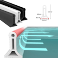 Miniatyrbillede 1 af 5: Nem installation - Silikon Duschbarriere Vandstop Vandtætning Strip Wet Dry Separation Blocker hvid white 100CM