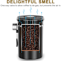 Miniatyrbild 3 av 5: Lufttät kaffeburk 1 kg - kaffebönbehållare av rostfritt stål med CO2-ventil - med mätsked (2,8 L svart)