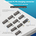 Miniatyrbild 3 av 5: Adapter för bärbar dator PD 100W 5A USB Typ-C hona till likström hane för HP/Lenovo/DELL 7.4x5-HP