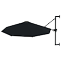 Miniatyrbillede 2 af 9: vidaXL Væghængt Parasol med Metalstang 300 cm Sort black 9750