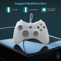 Miniatyrbilde 4 av 5: Ledningsbasert håndkontroll for Xbox 360, spillkontroll for 360 med dobbel vibrasjon Turbo kompatibel med Xbox 360/360 Slim og PC Windows 7,8,10 White
